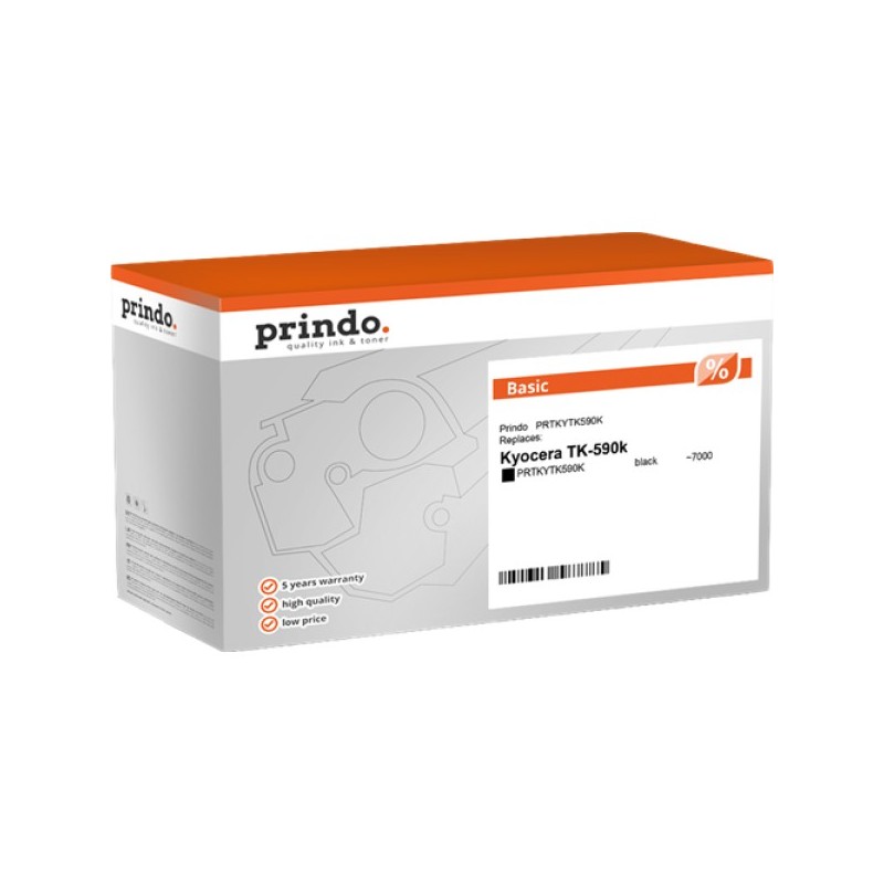 ORIGINAL Prindo toner nero PRTKYTK590K Basic ~7000 Seiten alternativa per Kyocera TK-590k (1T02KV0NL0)